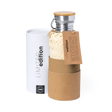 Ninvux - 600 ml. Étui Paille | Acier Inox/ Bambou