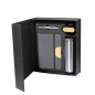Halderan - Thermo Acier Inox/ Bambou, 640 ml. Bloc Similicuir/ Bambou, Couverture Rigide. 80 Feuilles. Stylo Aluminium/ Bambou