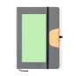 Halderan - Thermo Acier Inox/ Bambou, 640 ml. Bloc Similicuir/ Bambou, Couverture Rigide. 80 Feuilles. Stylo Aluminium/ Bambou