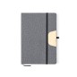 Halderan - Thermo Acier Inox/ Bambou, 640 ml. Bloc Similicuir/ Bambou, Couverture Rigide. 80 Feuilles. Stylo Aluminium/ Bambou