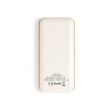 Limerick - Drahtlos 15W. 8000 mAh. USB Ausgang. Typ C Ausgänge und Ein
