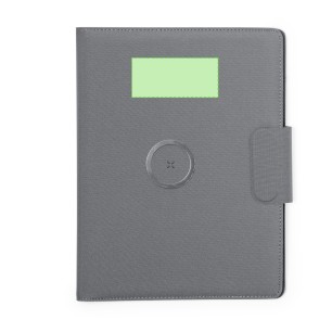 Harbur - Chargeur Sans Fil 10W. Power Bank 5000 mAh. Sortie USB. Entrée Micro USB. Bloc 20 Feuilles | Polyester 300D RPET