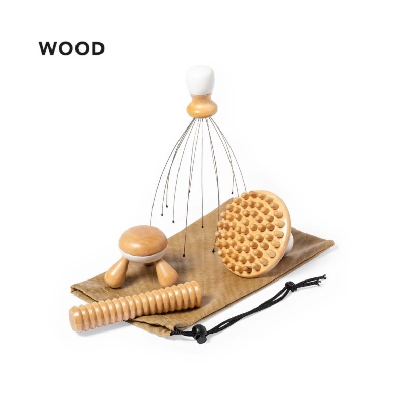 Tefen - 4 Teile. Non-Woven Etui | Holz Tefen - 4 Teile. Non-Woven Etui | Holz