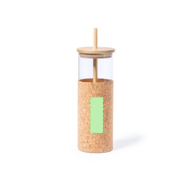 Tromury - 500 ml. Étui Liège Naturel | Verre Borosilicate/ Bambou