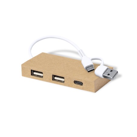 Hasgar - 1 Typ C Hub. 2 Hubs USB 2.0 | Reclycling Pappe