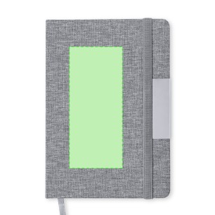 Wendam - Notizblock Hardcover-Abdeckung. 100 Blätter. Kugelschreiber Inklusive | Polyester 300D RPET/ Metall