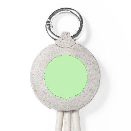 Dumof - Anschluss Micro USB, Typ C und Lightning 5V DC 2.4A | Weizenstroh/ ABS