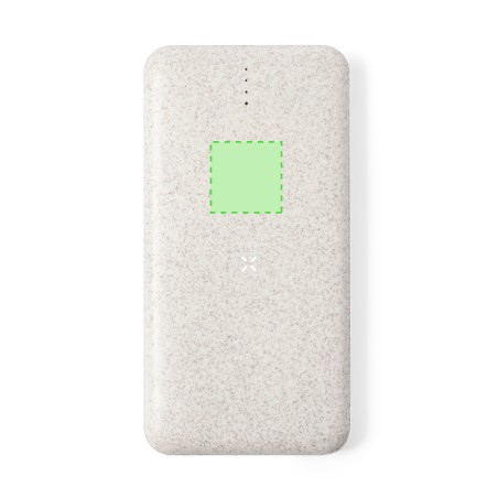 Yendik - Drahtlos 10W. 8000 mAh. 2 USB Ausgänge. Typ C Ausgänge und Eingang | Weizenstroh/ ABS