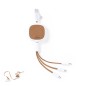 Sherat RCS - Ausziehbares Kabel. Anschluss Micro USB, Typ C und Lightning 5V DC 2.4A | Reclycling Leder/ Reclycling ABS