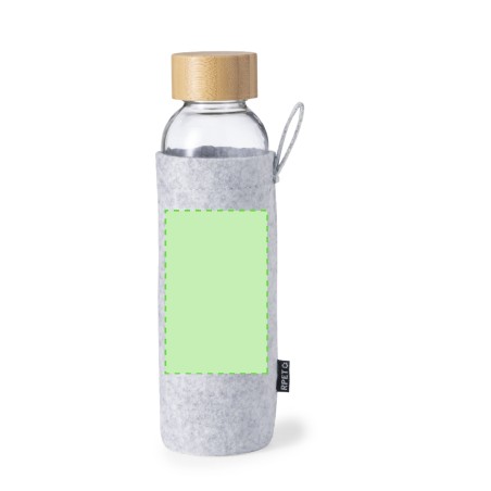 Blorek - 500 ml. Étui Feutrine RPET | Verre/ Bambou