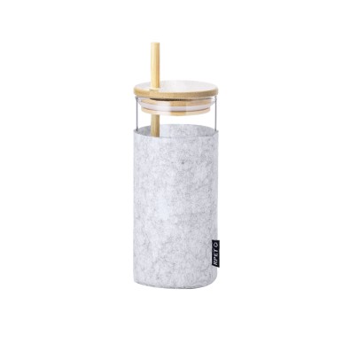 Zilber - 450 ml. Étui Feutrine RPET | Verre Borosilicate/ Bambou