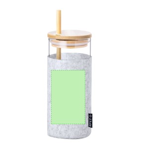 Zilber - 450 ml. Étui Feutrine RPET | Verre Borosilicate/ Bambou