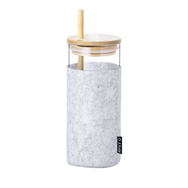 Zilber - 450 ml. Étui Feutrine RPET | Verre Borosilicate/ Bambou