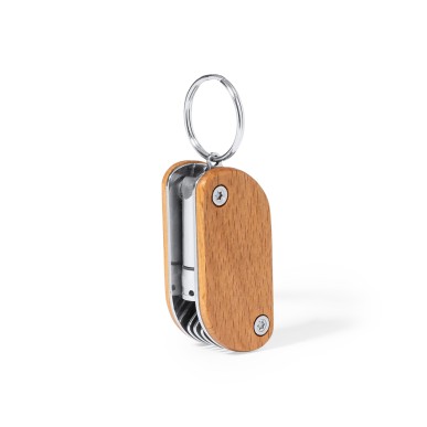 Polty - 1 Led. 9 Funktionen. Knopfzellen Inklusive | Holz/ Rostfreier 