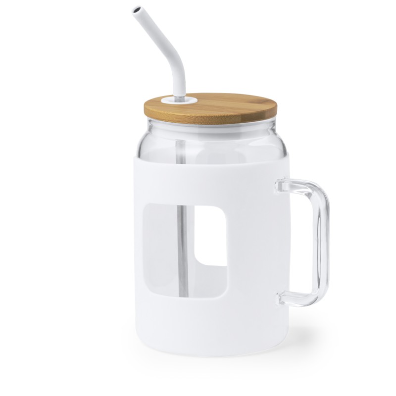 Jacin - 1,6 L. Silikon Etui | Glas/ Bambus