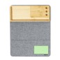 Hossian - Faltbar. Drahtlos Ladegerät 15W. Rutschfest | Polyester 300D RPET/ Wildleder/ Bambus