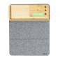 Hossian - Faltbar. Drahtlos Ladegerät 15W. Rutschfest | Polyester 300D RPET/ Wildleder/ Bambus