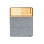Hossian - Faltbar. Drahtlos Ladegerät 15W. Rutschfest | Polyester 300D RPET/ Wildleder/ Bambus