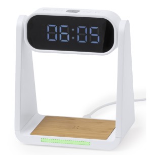 Darret - Lampe 6 Leds. Drahtlos Ladegerät 10W. USB Anschluss | ABS/ Bambus