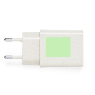 Avery - Schnelle Aufladung. 1 USB Ausgäng und 1 Typ C Ausgang | Weizenstroh/ ABS