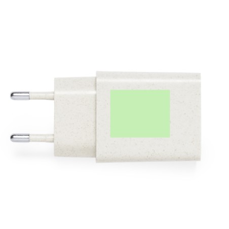 Avery - Schnelle Aufladung. 1 USB Ausgäng und 1 Typ C Ausgang | Weizenstroh/ ABS