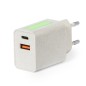 Avery - Schnelle Aufladung. 1 USB Ausgäng und 1 Typ C Ausgang | Weizenstroh/ ABS