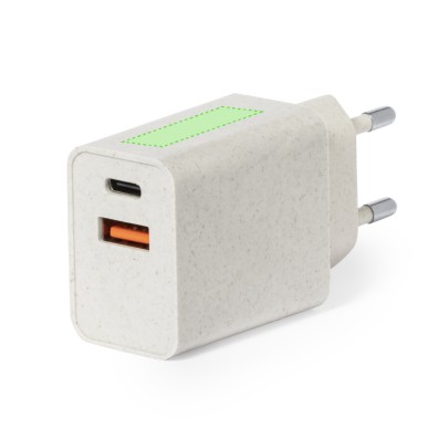 Avery - Schnelle Aufladung. 1 USB Ausgäng und 1 Typ C Ausgang | Weizen