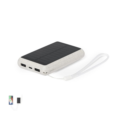 Dawson - 5000 mAh. Solarladung. 2 USB Ausgänge. Typ C Ausgänge und Ein