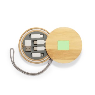 Chaconix - Geeignet für die datenübertragung. Anschluss Micro USB, Typ C und Lightning 5V DC 3A | Bambus/ Weizenstroh/ ABS