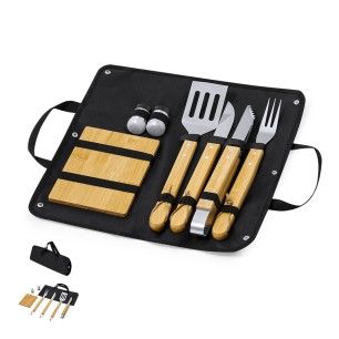 Estrol - 7 Teile. Polyester Etui | Rostfreier Stahl/ Bambus