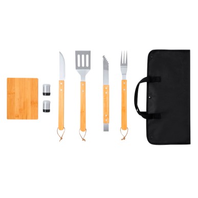 Estrol - 7 Teile. Polyester Etui | Rostfreier Stahl/ Bambus