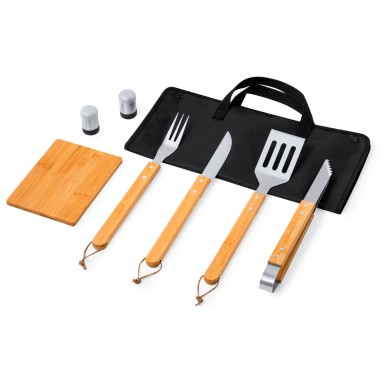 Estrol - 7 Teile. Polyester Etui | Rostfreier Stahl/ Bambus