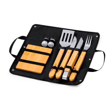 Estrol - 7 Teile. Polyester Etui | Rostfreier Stahl/ Bambus
