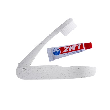 Amondo - Faltbar. Zahnbürste Weizenstroh/ PP. Zahnpasta 6 gr
