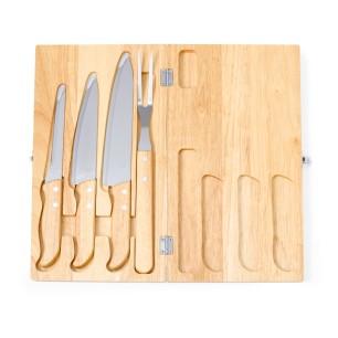 Bergin - 4 Pièces | Acier Inox/ Bois