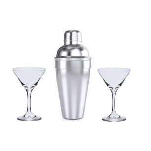 Cefiro - Shaker Acier Inox 550 ml. 2 Verres 150 ml