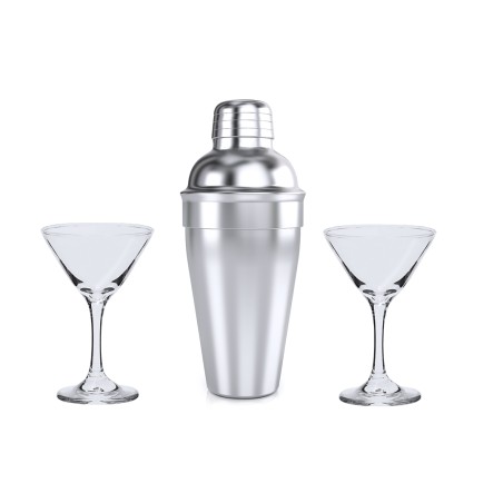 Cefiro - Shaker Acier Inox 550 ml. 2 Verres 150 ml