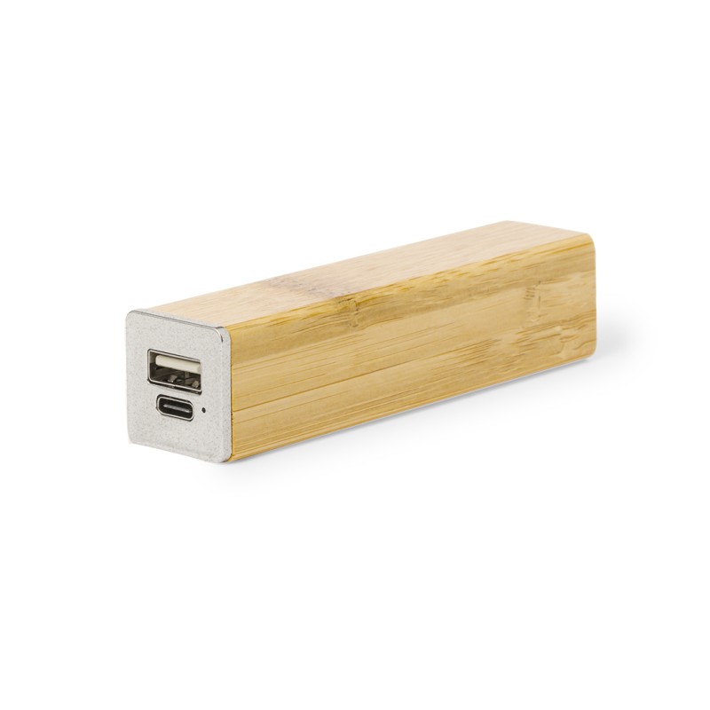 Godimer - 2200 mAh. USB Ausgang. Typ C Ausgänge und Eingang | Bambus/ Weizenstroh/ ABS Godimer - 2200 mAh. USB Ausgang. Typ C Ausgänge und Eingang | Bambus/ Weizenstroh/ ABS