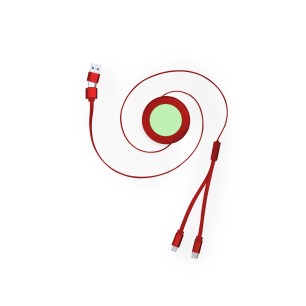 Freud - Ausziehbares Kabel. Anschluss Micro USB, Typ C und Lightning 5V DC 2.4A | Reclycling Aluminium