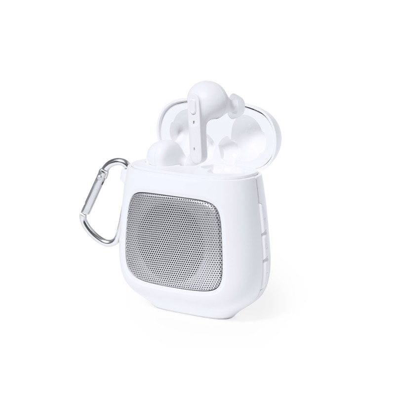 Boxy - Bluetooth Anschluss. Schallleistung 3W. Batterie 30 mAh/ Aufladestation 600 mAh