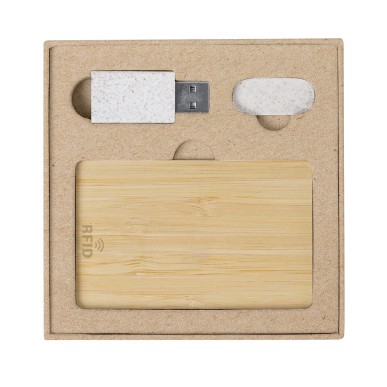 Andigo - Karte RFID Schutz, Bambus. Webcam-Blocker Weizenstroh/ ABS, H