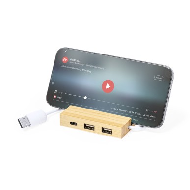 Cirzo - 1 Typ C Hub. 2 Hubs USB 2.0 | Bambus