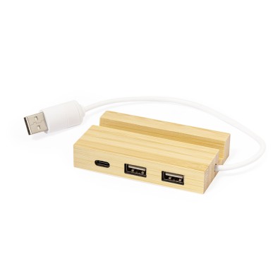 Cirzo - 1 Typ C Hub. 2 Hubs USB 2.0 | Bambus