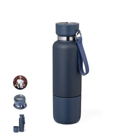 Flautrok - 500 ml. Verre PP 300 ml. Lanyard Incluse | Acier Inox