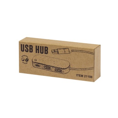 Nylox - 1 Typ C Hub. 2 Hubs USB 2.0 | Kaffeefaser/ ABS/ Reclycling Bau