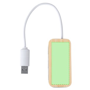 Zurk - 1 Port Type C. 2 Ports USB 2.0 | Aluminium Recyclé/ Bambou
