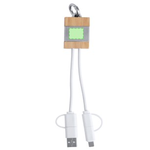 Desak - Connexion Micro USB, Type C et Lightning 5V DC 2.4A | Aluminium Recyclé/ Bambou