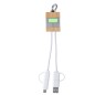 Desak - Anschluss Micro USB, Typ C und Lightning 5V DC 2.4A | Reclycling Aluminium/ Bambus