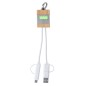 Desak - Anschluss Micro USB, Typ C und Lightning 5V DC 2.4A | Reclycling Aluminium/ Bambus