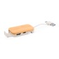 Flow - 1 Typ C Hub. 2 Hubs USB 2.0 | Weizenstroh/ ABS/ Bambus